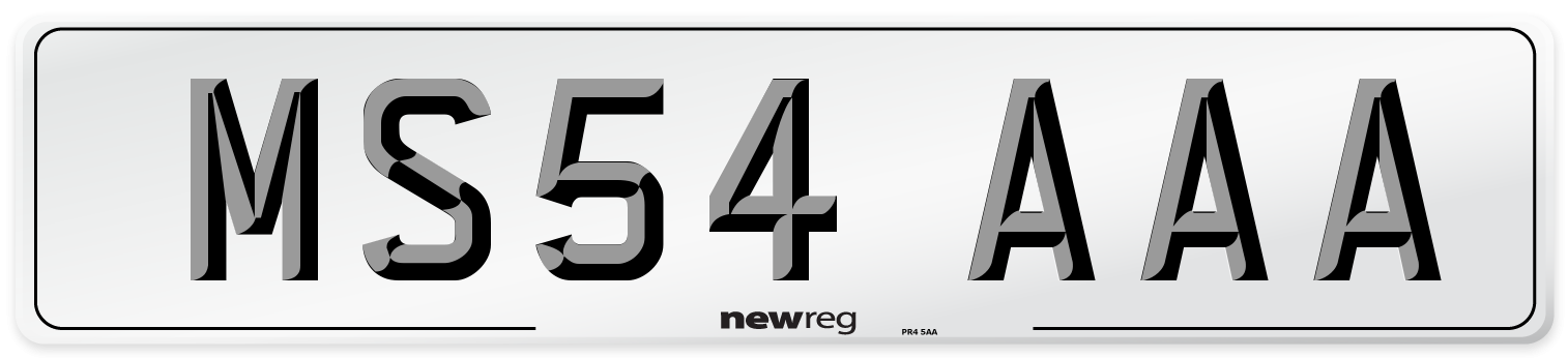 MS54 AAA Number Plate from New Reg